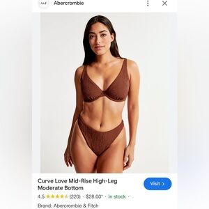 Abercrombie and fitch brown bikini mid rise bottoms